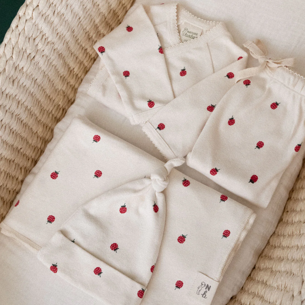 Baby Raspberry Print Nature Baby Welcome Home Bundle - Raspberry Print – Flying With Birds