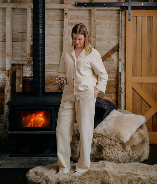 MM Linen Willow Pyjama Top - Ecru