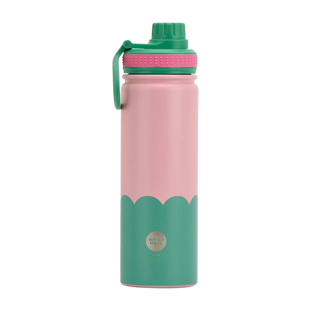 Annabel Trends Double Walled Bottle Wave 600ml - Musk Green