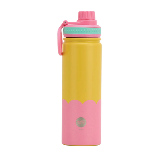 Annabel Trends Double Walled Bottle Wave 600ml - Yellow Candy