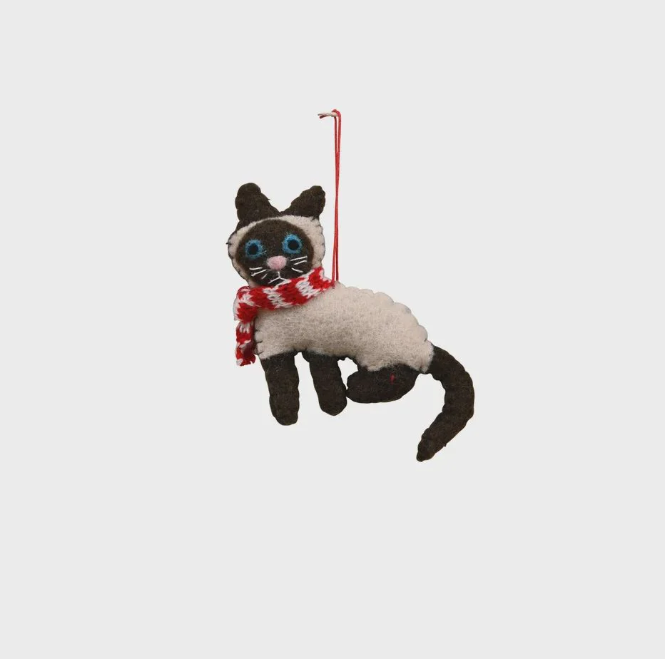 Maytime Felt Hanging Cat - Siamese