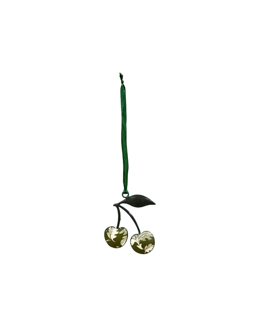 Maytime Floral Hanging Cherries - Dark Green Magnolia