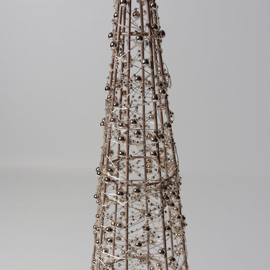 Le Forge Vienna Cone Beaded Tree with Lights 150cm - Champagne