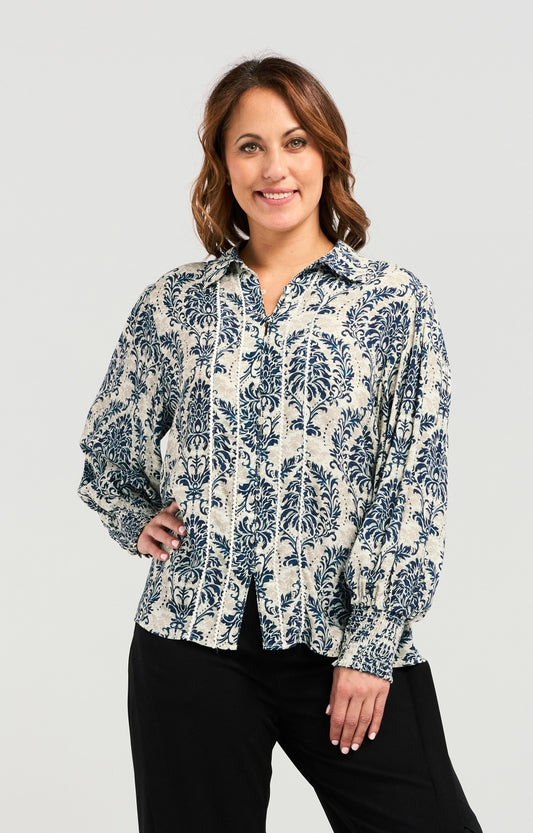 Zafina Topaz Shirt - Damask