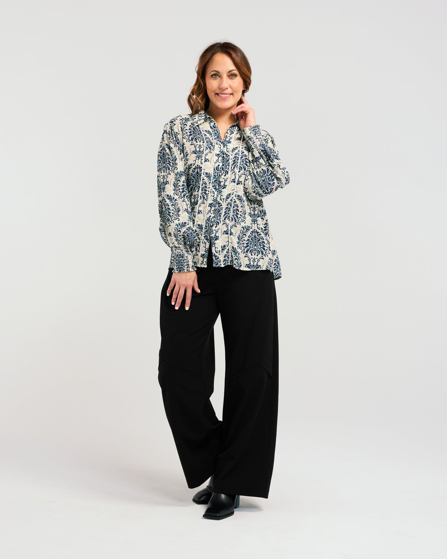 Zafina Topaz Shirt - Damask