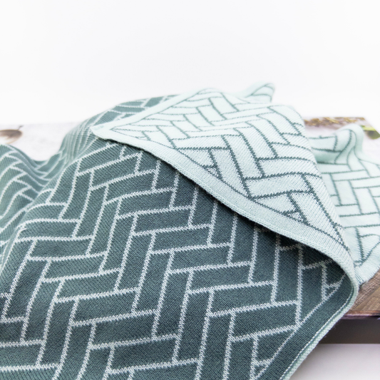 Ecovask Kitchen Towel - Sea Foam Herringbone