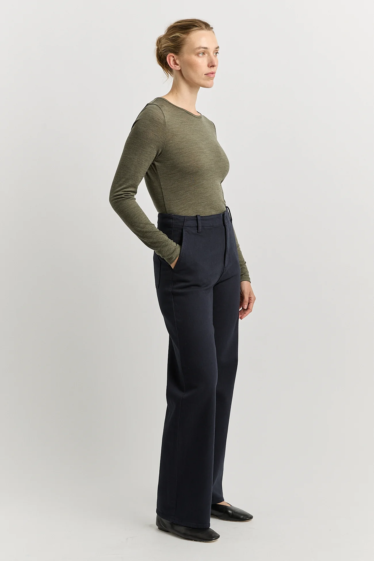 Toorallie Crew Merino Tee - Kale