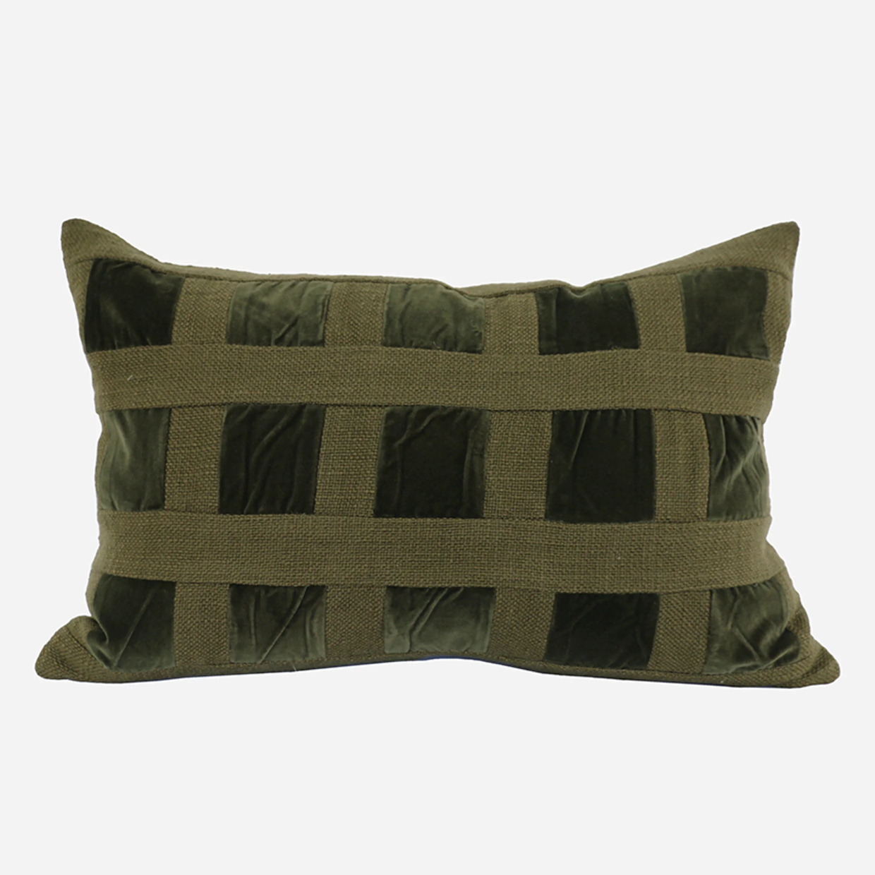 CC Interiors Emerald Velvet Checker Cushion 40x60