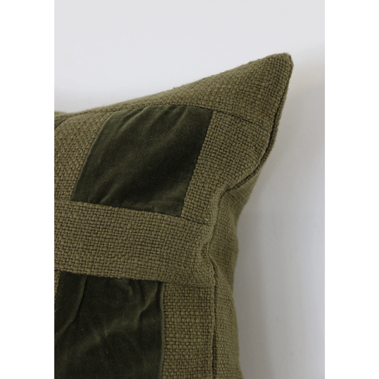 CC Interiors Emerald Velvet Checker Cushion 40x60