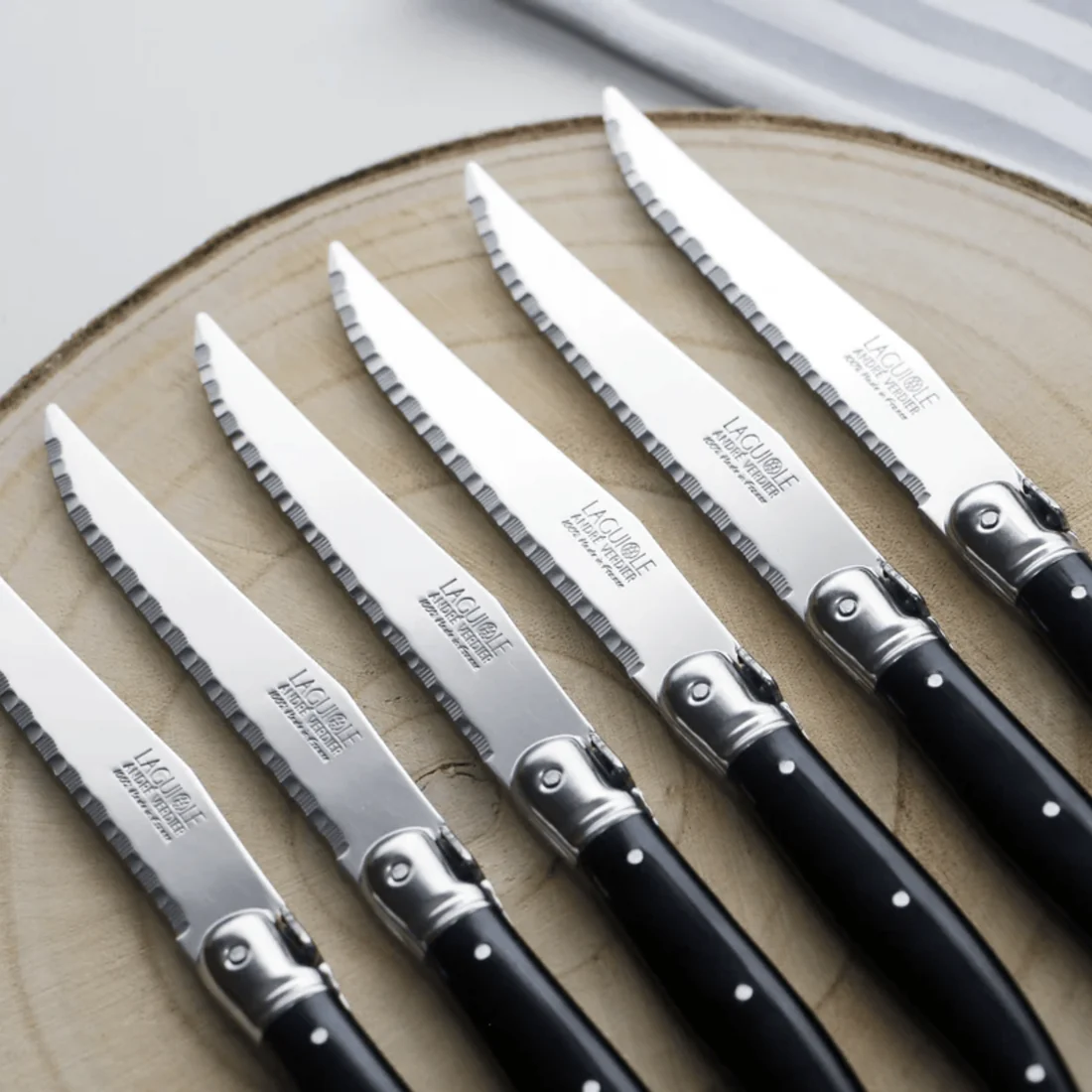 Laguiole Steak Knife Set of 6 - Black