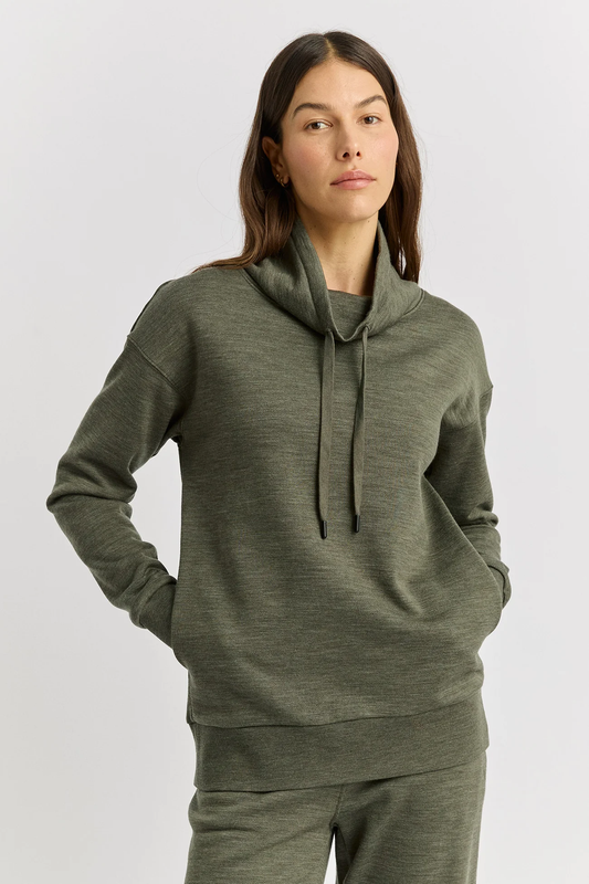 Toorallie Lounge Funnel Neck - Kale