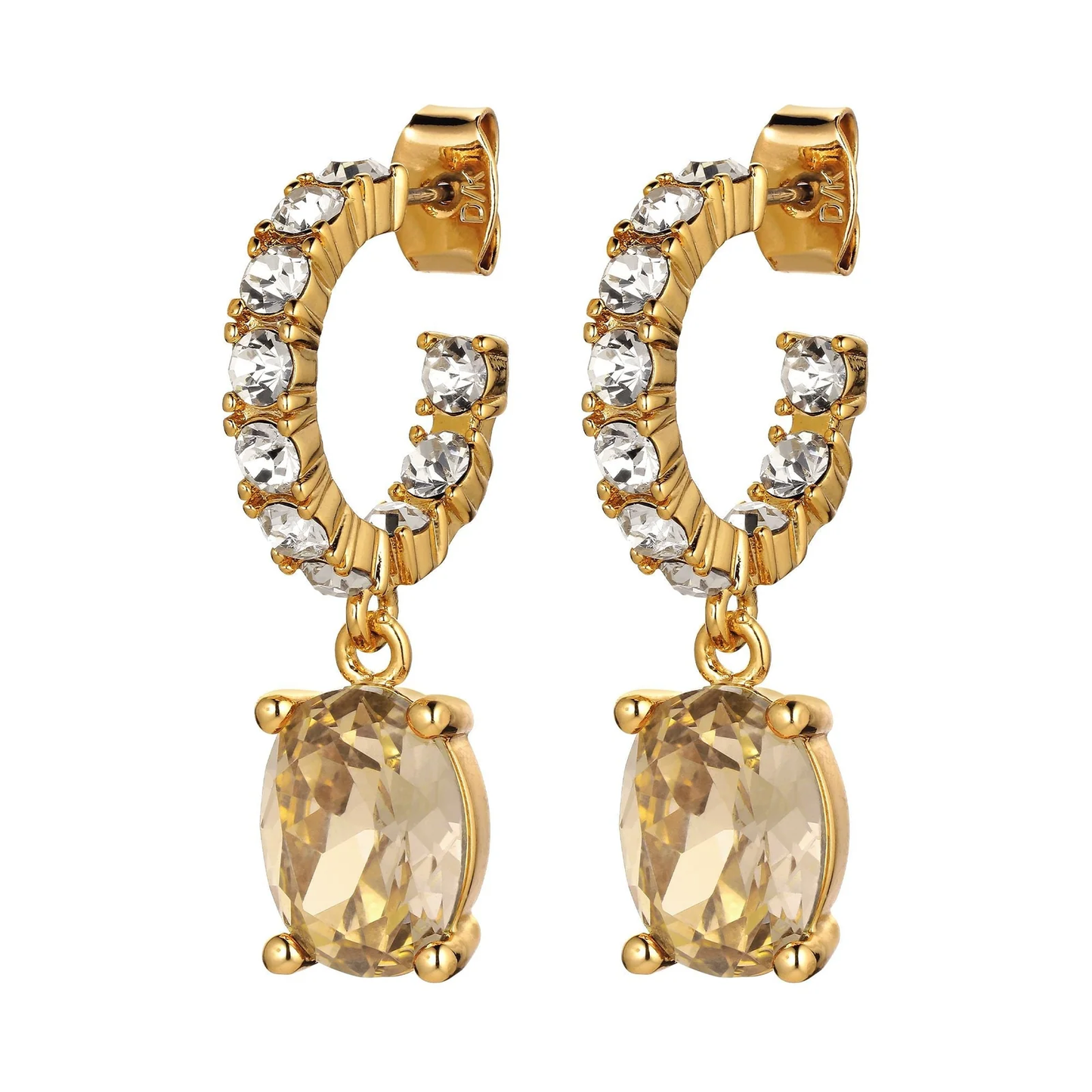 Dyrberg/Kern Barbara Golden Crystal Earrings