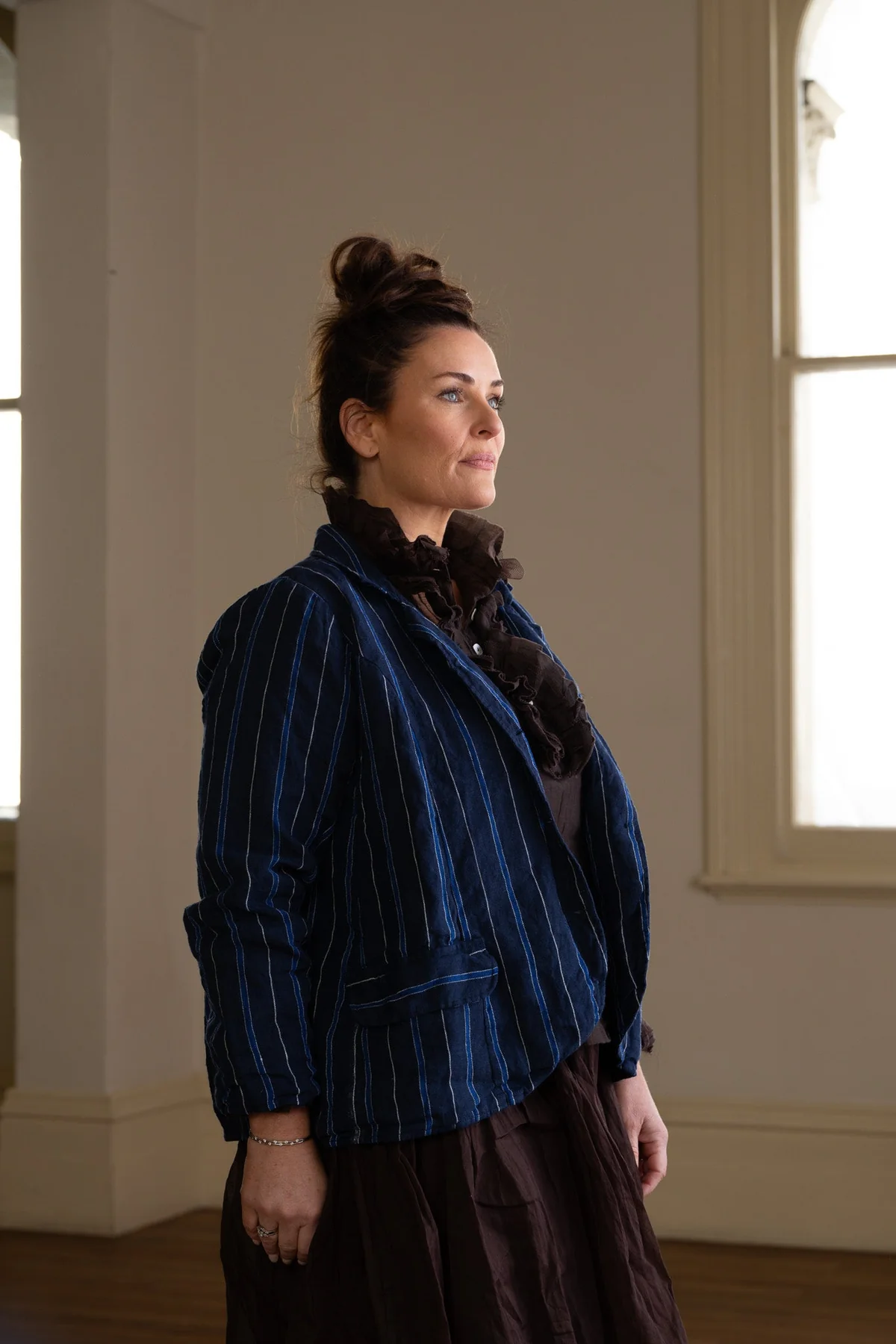 Meg by Design Baridi Jacket - Navy Stripe