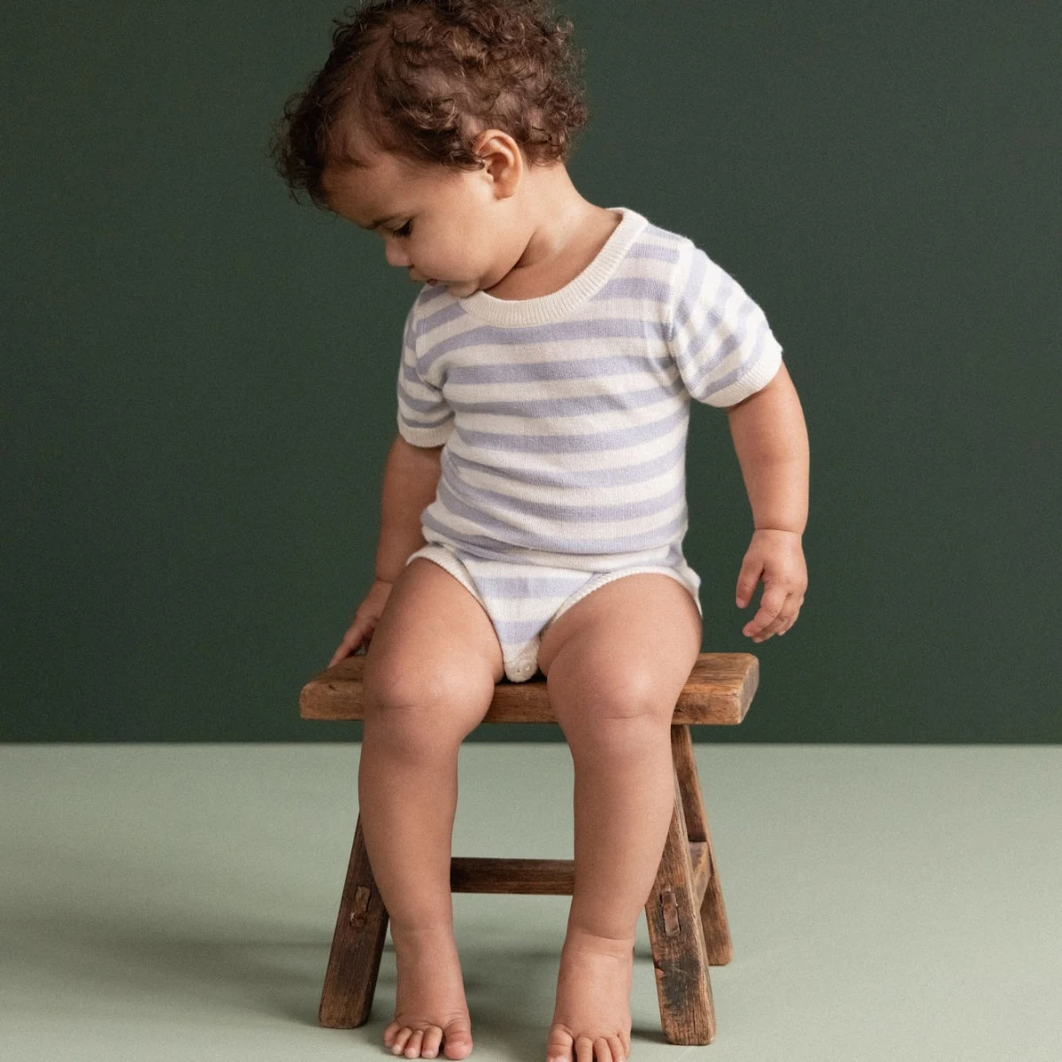 Nature Baby Ren Bodysuit - Blue Sea Stripe