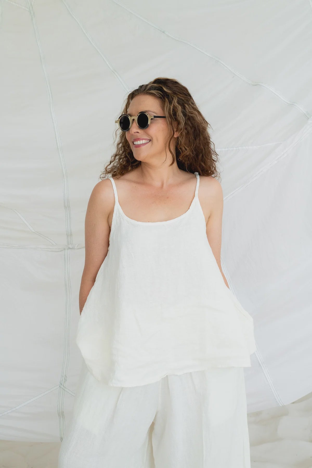 Meg By Design Bells Cami Linen - Warm White