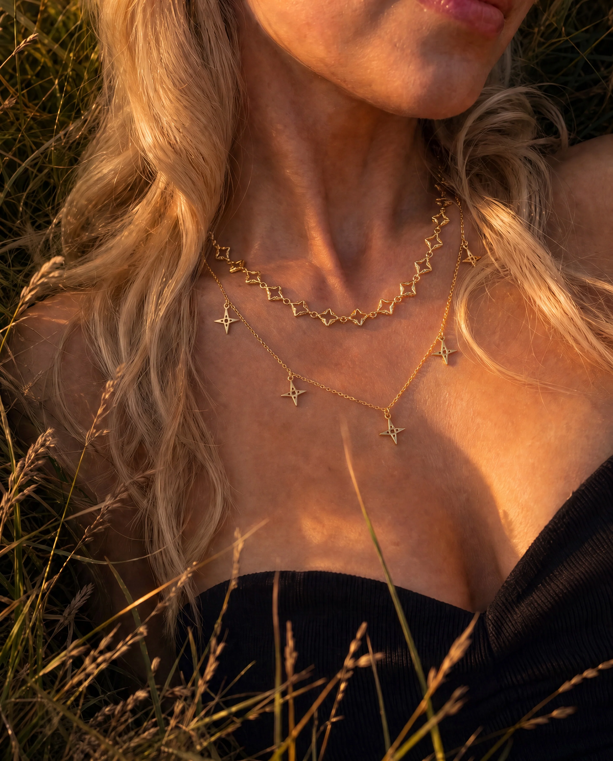Lindi Kingi Multi Star Necklace - Gold