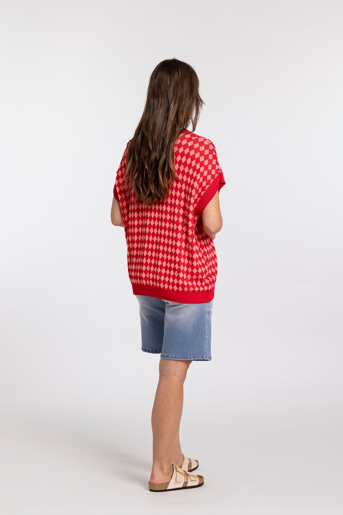 Mi Moso Chloe Vest - Red/Pink Diamond