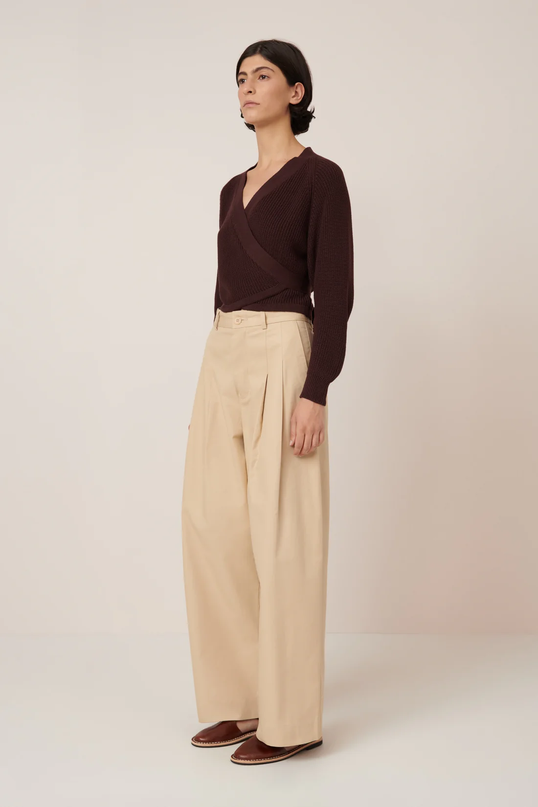 Kowtow Composure Cardigan - Mahogany