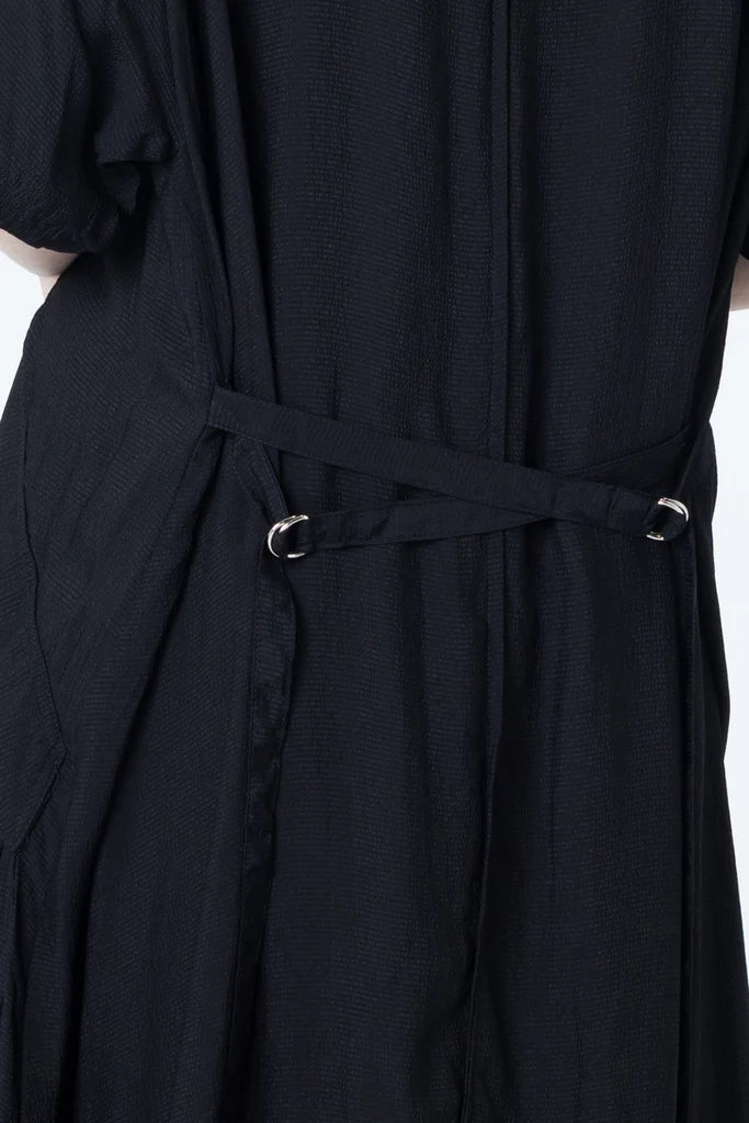 Company Of Strangers Court Dress - Black Seersucker