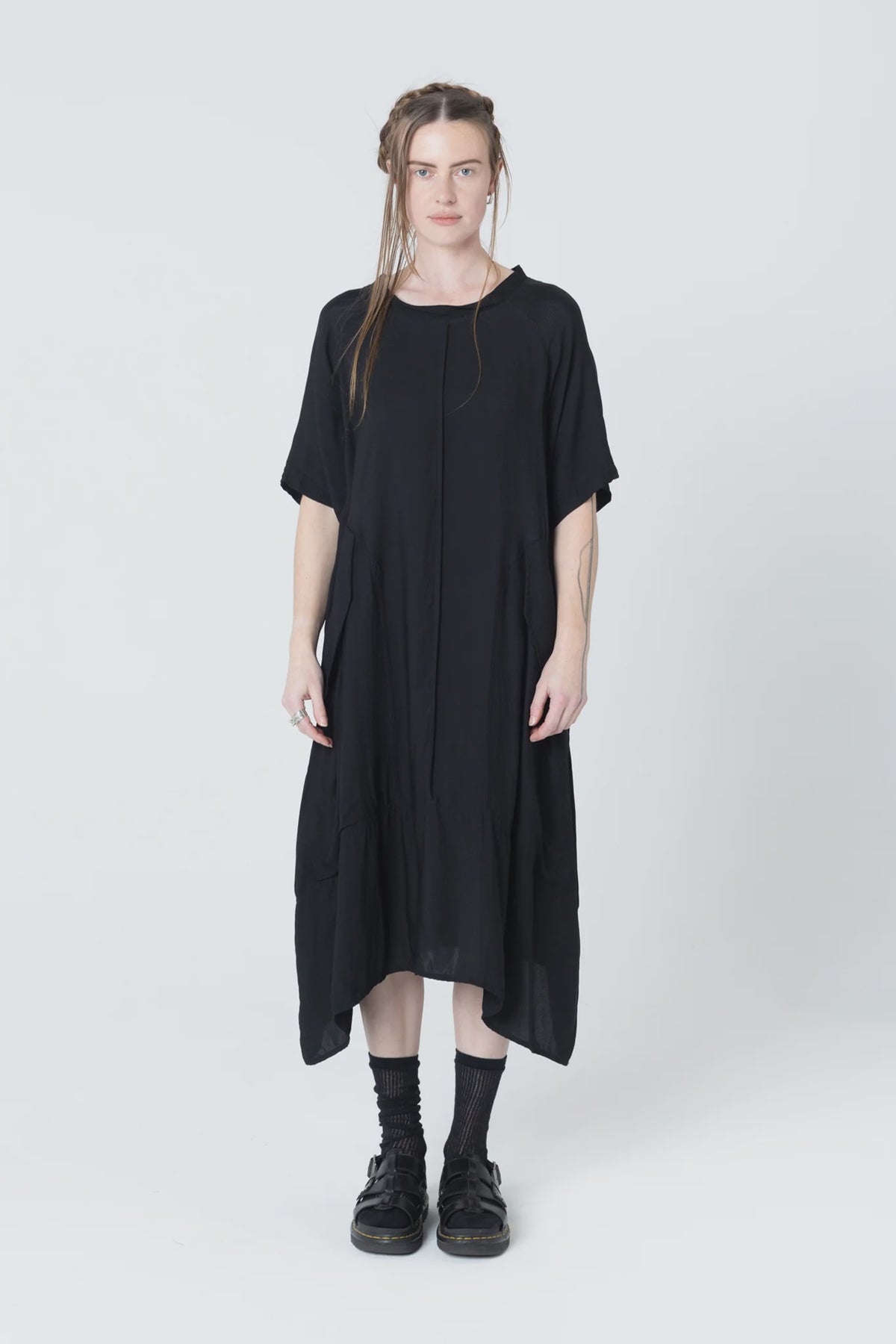Company Of Strangers Court Dress - Black Seersucker