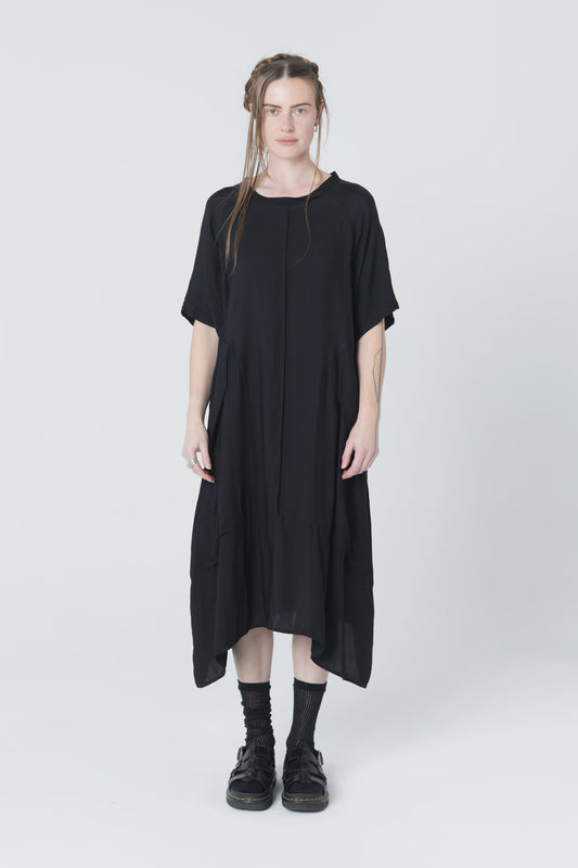 Company Of Strangers Court Dress - Black Seersucker