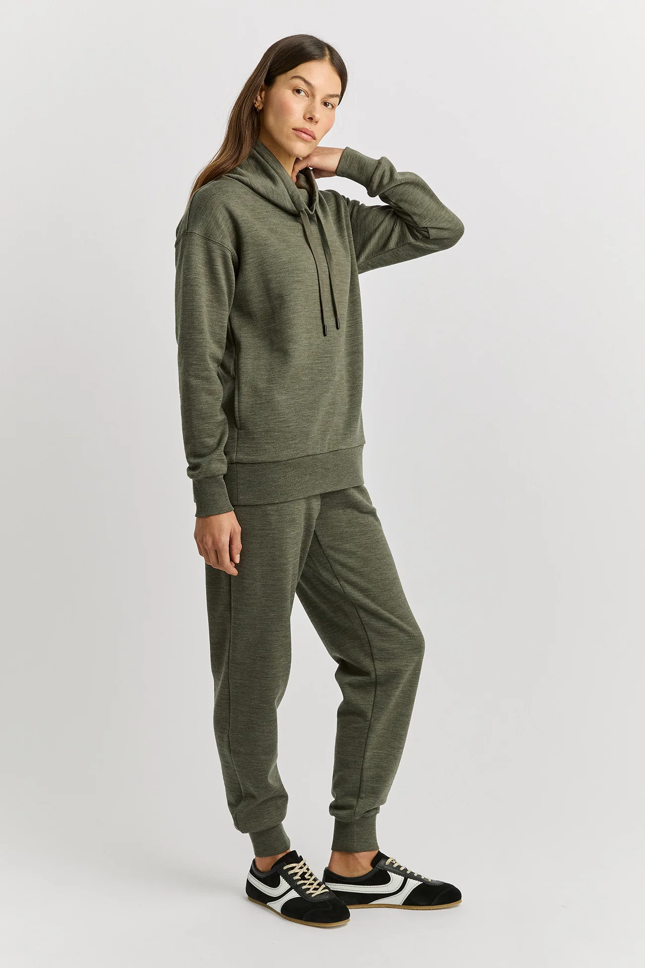 Toorallie Lounge Funnel Neck - Kale