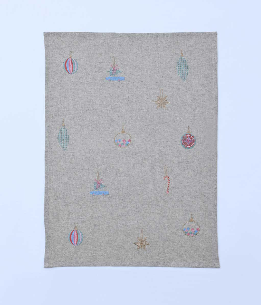 M. M Linen Deck The Halls Tea Towel