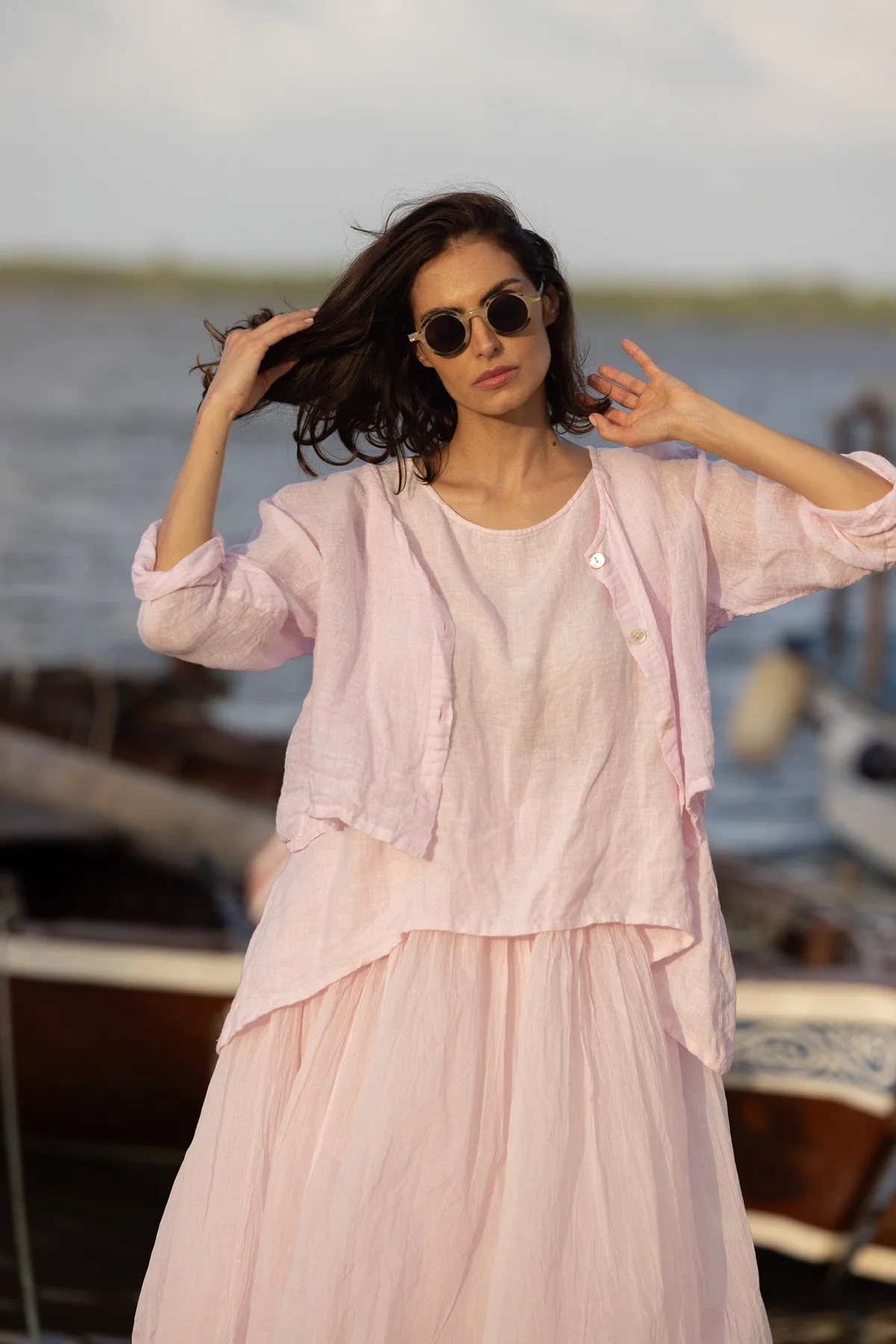 Meg By Design Doto Jacket Linen - Pink