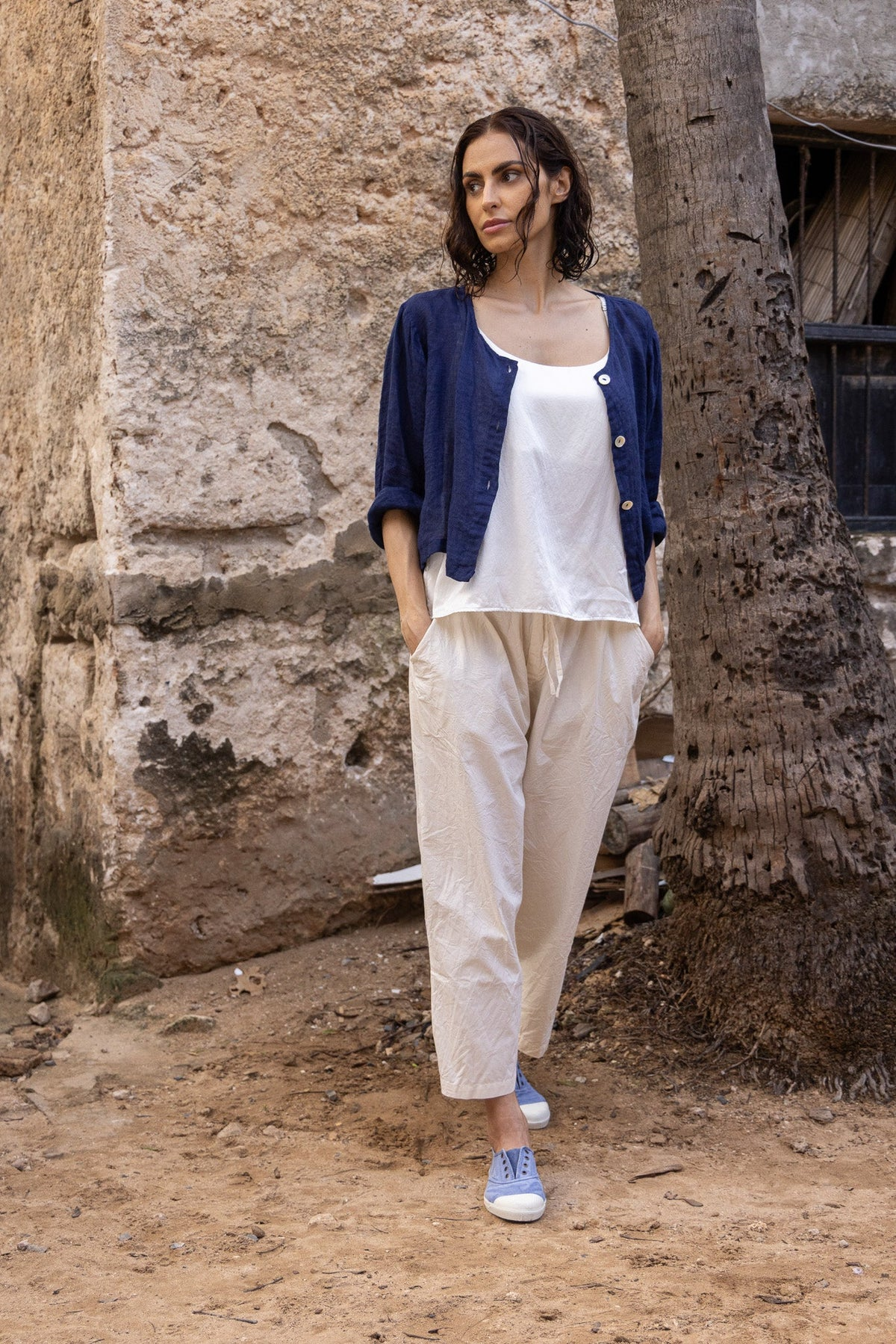 Meg by Design Doto Jacket Linen - Indigo