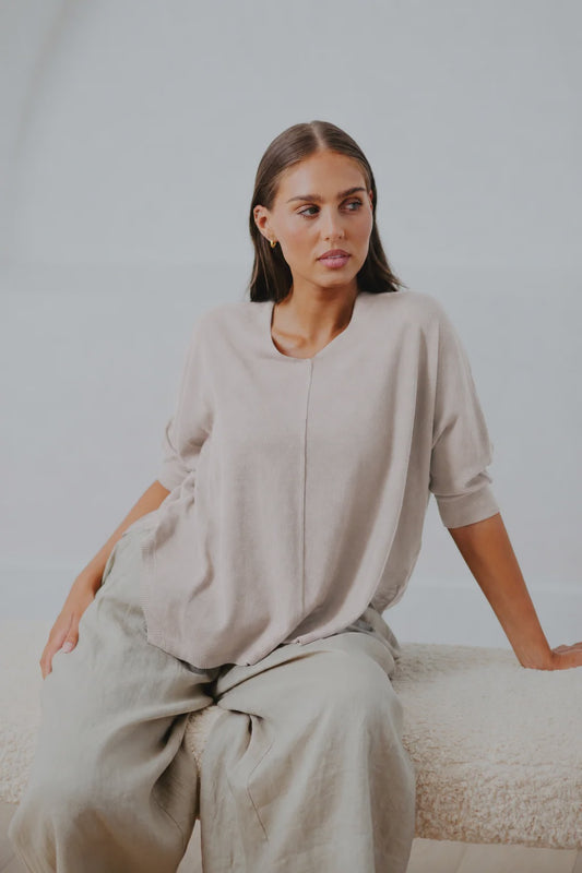 Bridge & Lord Oversize V-Neck Swing Top - String