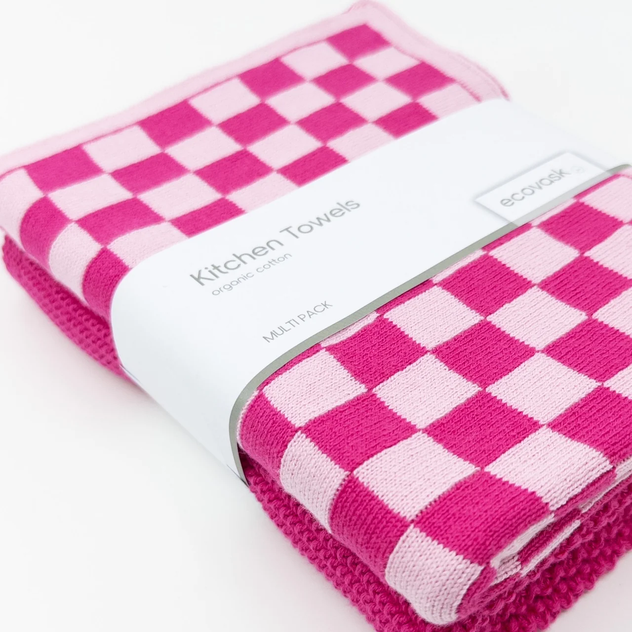 Ecovask Kitchen Towel Duo - Raspberry Chequer