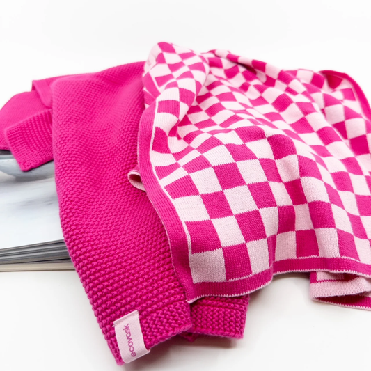 Ecovask Kitchen Towel Duo - Raspberry Chequer