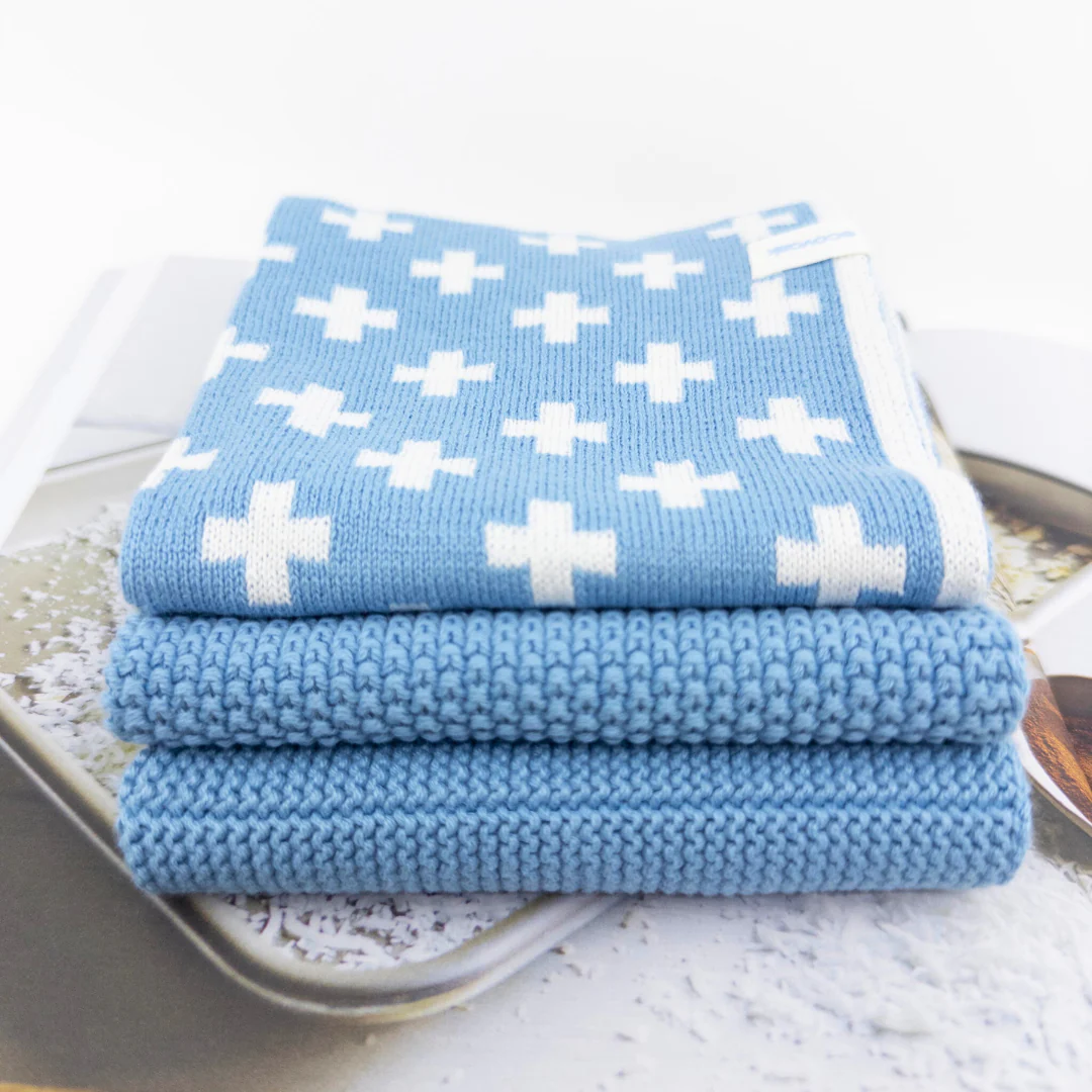 Ecovask Dishcloth Variety 3pk - Cornflower+