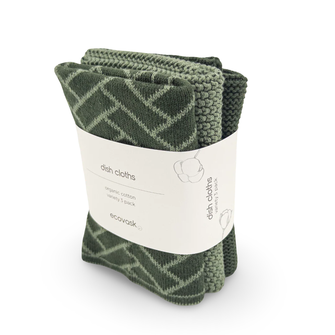 Ecovask Dishcloth Variety 3pk - Forest Herringbone