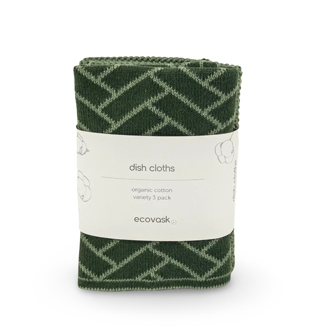 Ecovask Dishcloth Variety 3pk - Forest Herringbone