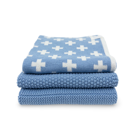 Ecovask Dishcloth Variety 3pk - Cornflower+