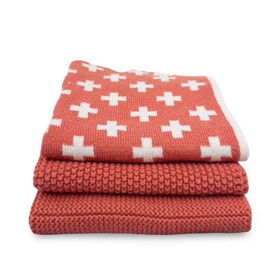 Ecovask Dishcloth Variety 3pk - Coral+