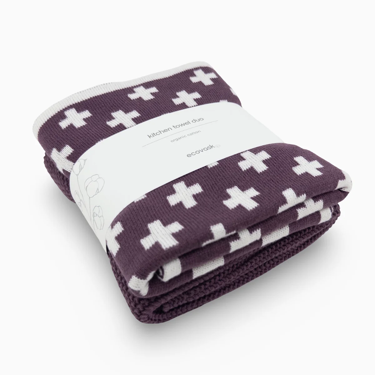Ecovask Kitchen Towel Duo - Grape+