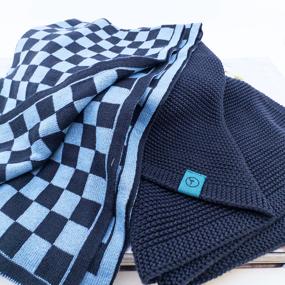 Ecovask Kitchen Towel Duo - Navy Cornflower Chequer