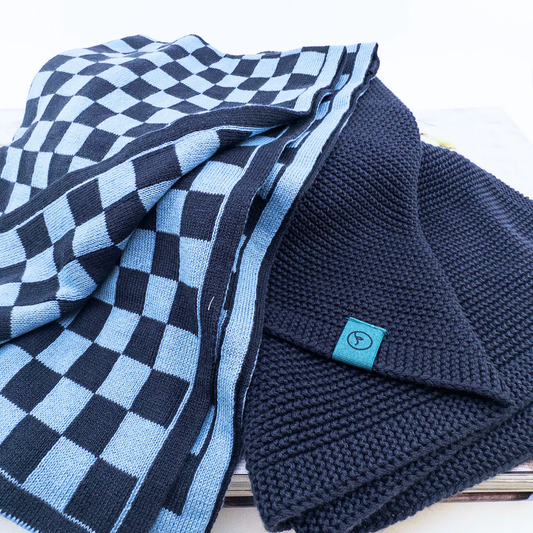 Ecovask Kitchen Towel Duo - Navy Cornflower Chequer