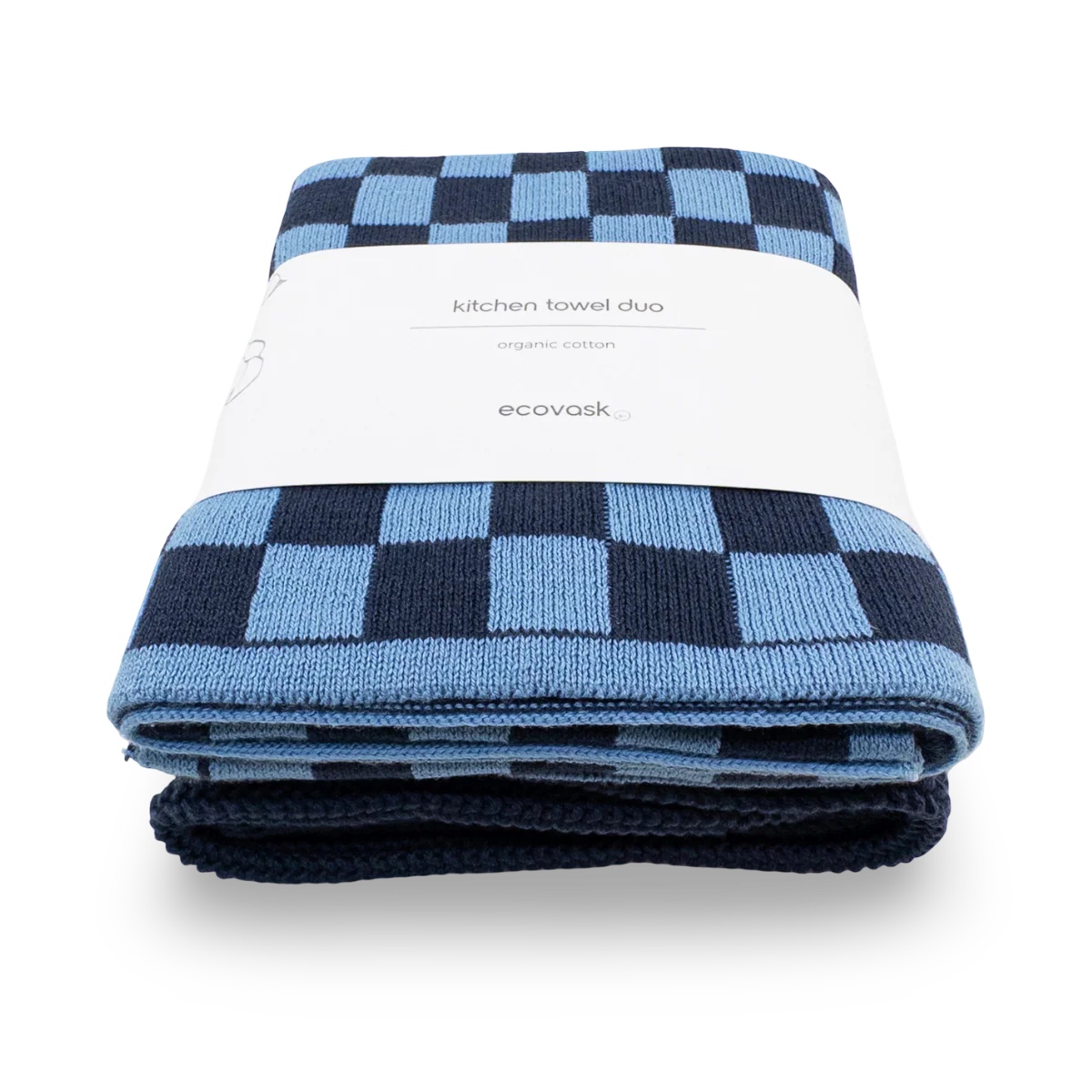 Ecovask Kitchen Towel Duo - Navy Cornflower Chequer