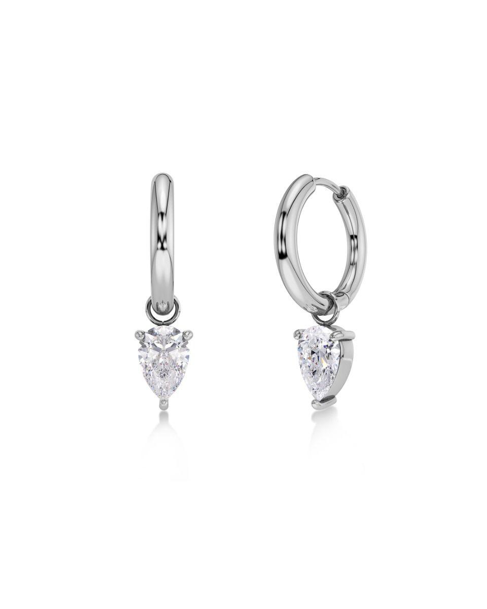Edblad Arrow Hoops L - Silver