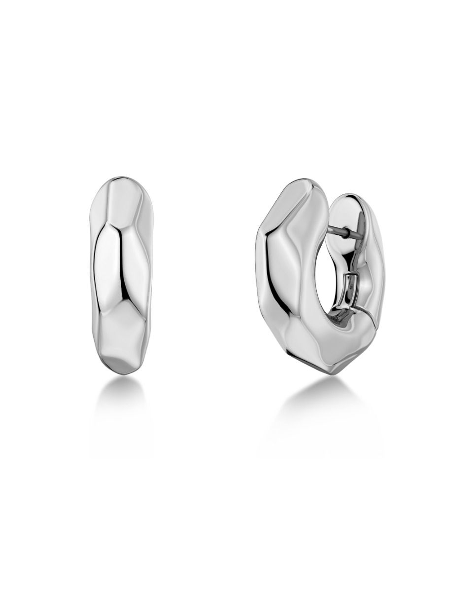 Edblad Crystalite Hoops L - Silver