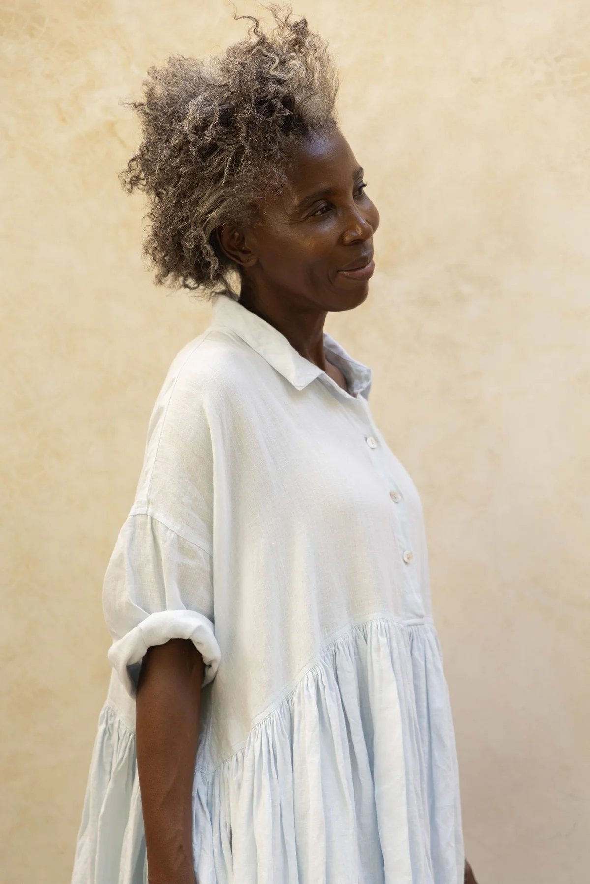 Meg By Design Edith Dress Linen - Ice