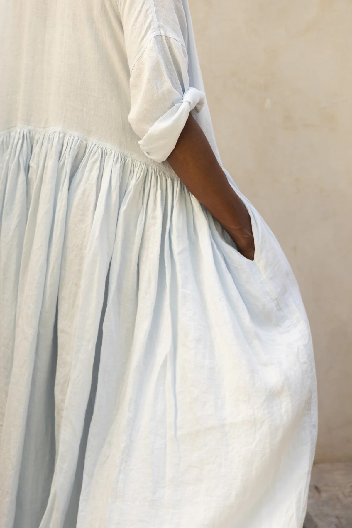 Meg By Design Edith Dress Linen - Ice