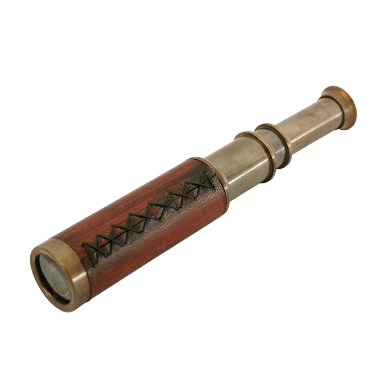 CC Interiors Leather & Brass Telescope