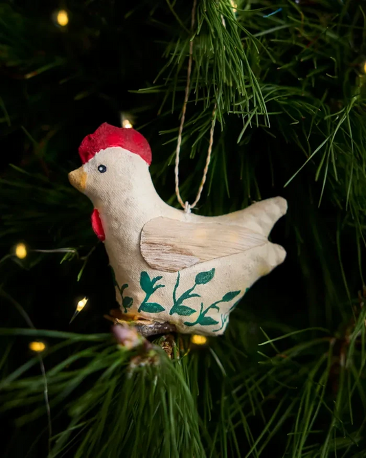 French Country Canvas Chicken Hanging Decoration