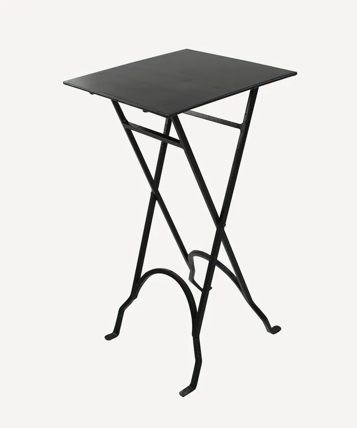 French Country Square Black Iron Side Table