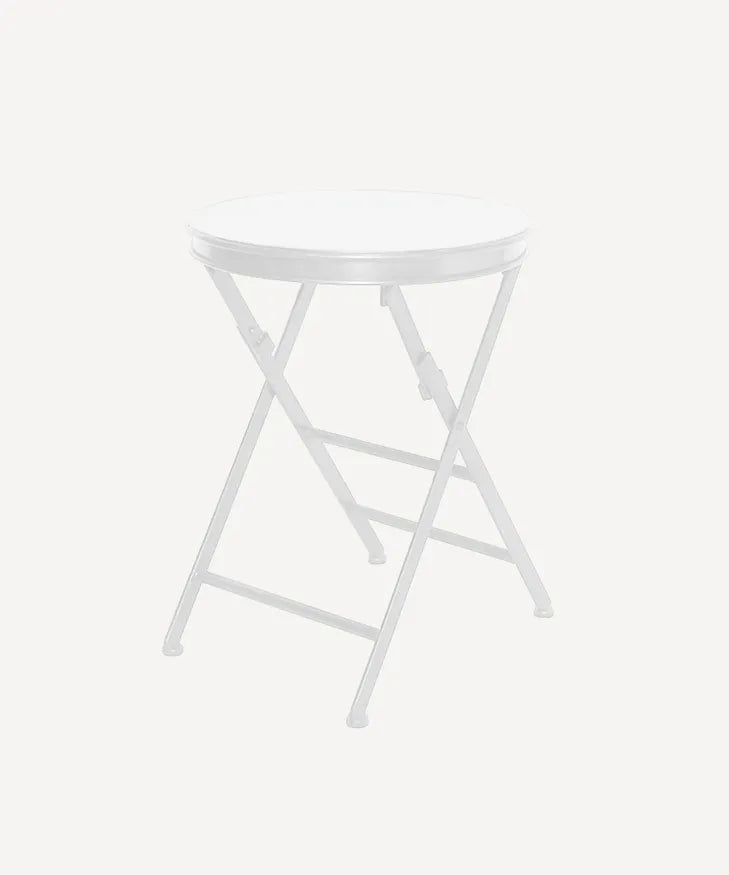 French Country Folding Side Table Short White