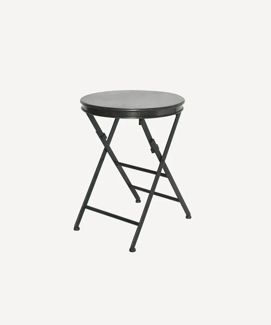 French Country Folding Side Table Short Black